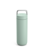 Fellow Carter Carry Travel Mug in Mint Chip with silver handle, on a white background.