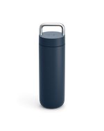 Fellow Carter Carry Travel Mug in Stone Blue with metal handle, shown on a white background.