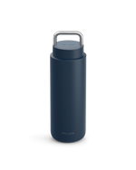 Stone Blue Fellow Carter Carry Travel Mug with handle and brand name on the front.