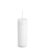 The Fellow Carter Cold Tumbler with lid and straw is shown on a white background.
