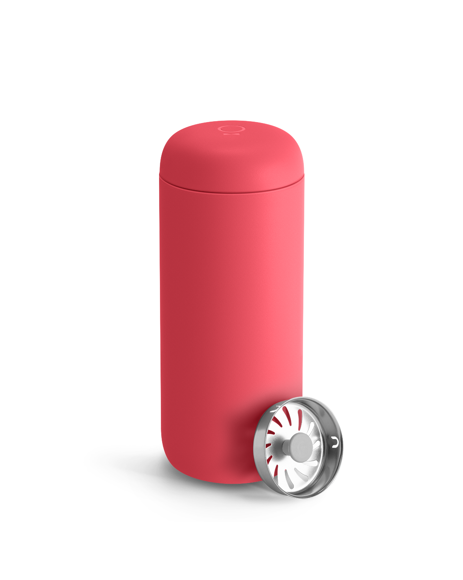 The Fellow Carter Move Mug in Coral Crush keeps your coffee hot and spill-free on the go.