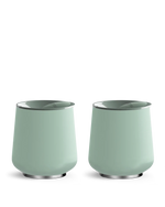 The Fellow Picnic Tumbler Set in Mint Chip features two rounded ceramic-coated tumblers.