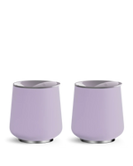 Two Peri Twinkle round steel wine tumblers from Fellow’s Picnic Set shown on a white background.