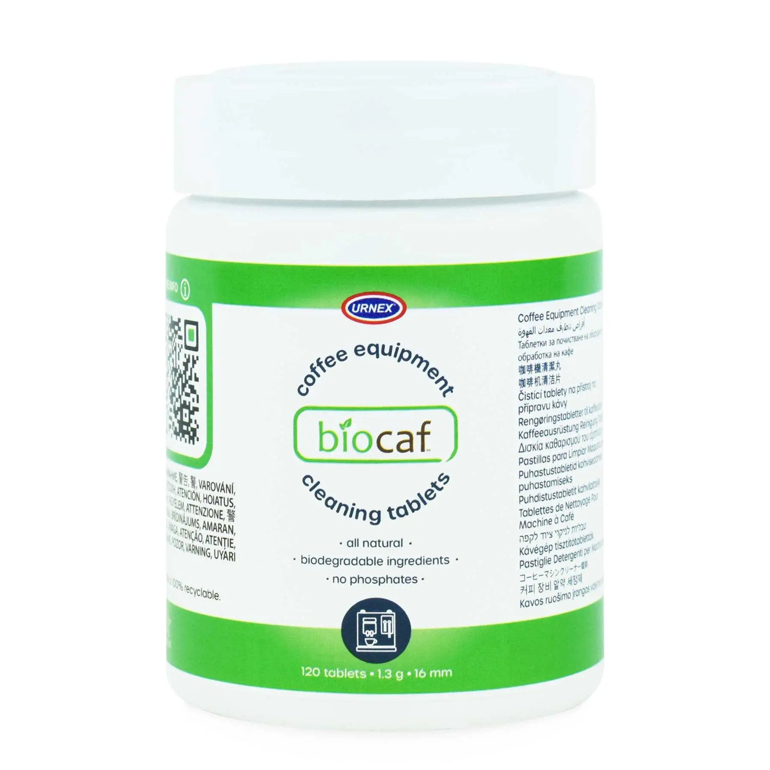 Urnex Biocaf Coffee Equipment Cleaning Tablets – 120 Count Espresso Parts