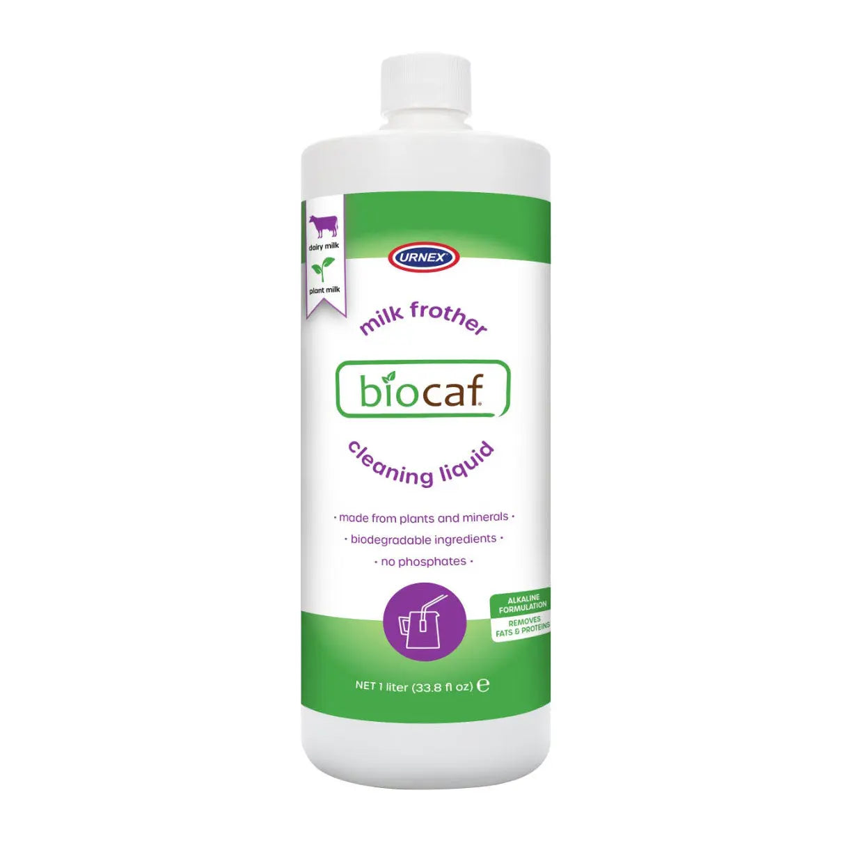 Urnex Biocaf Milk Frother Cleaning Liquid – 1 L (33.8 fl oz) Espresso Parts